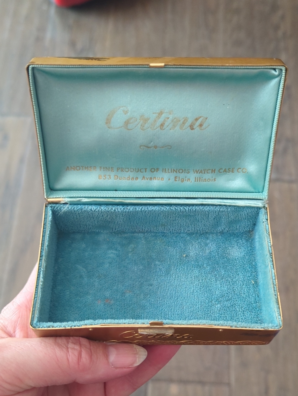 Vintage 1951 CERTINA EA Watch Box Art Deco Style Brass - Picture 8 of 9